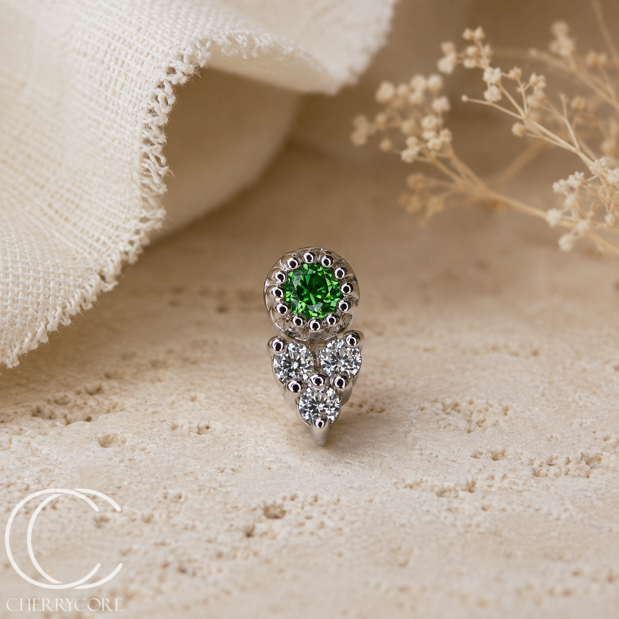 Heiress- 14k White Gold- Threadless attachment