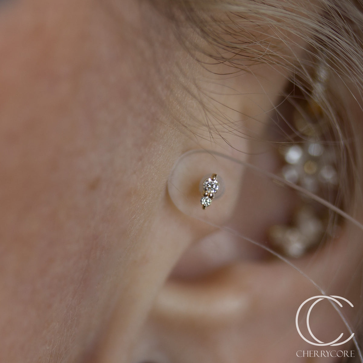 14k Gold- Tapered Prong Duo-Threadless Attachment