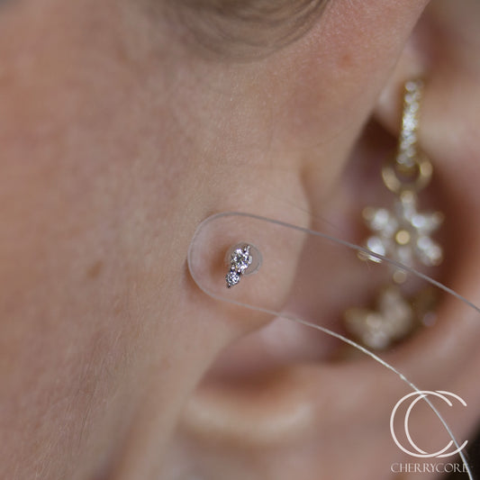 14k White Gold- Tapered Prong Duo-Threadless Attachment