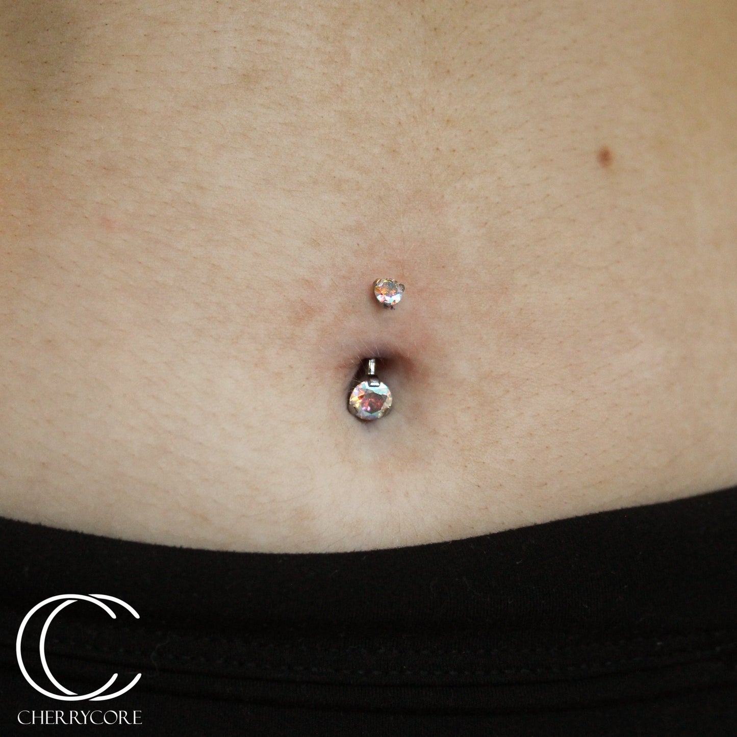 Titanium Prong Set Gem Navel Curve - Mini