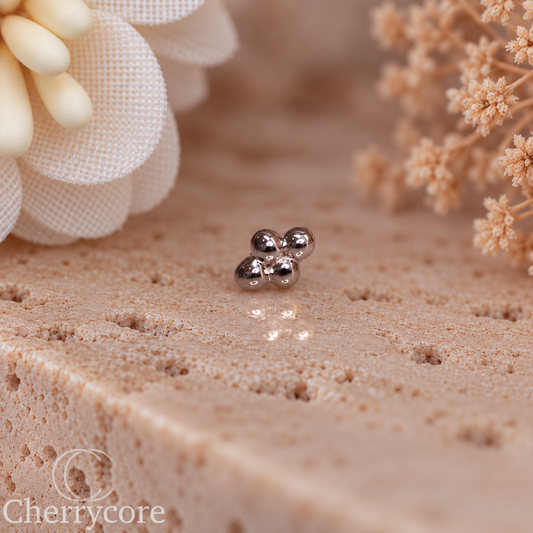 14k Gold- Mini Quad Bead -Threadless Attachment