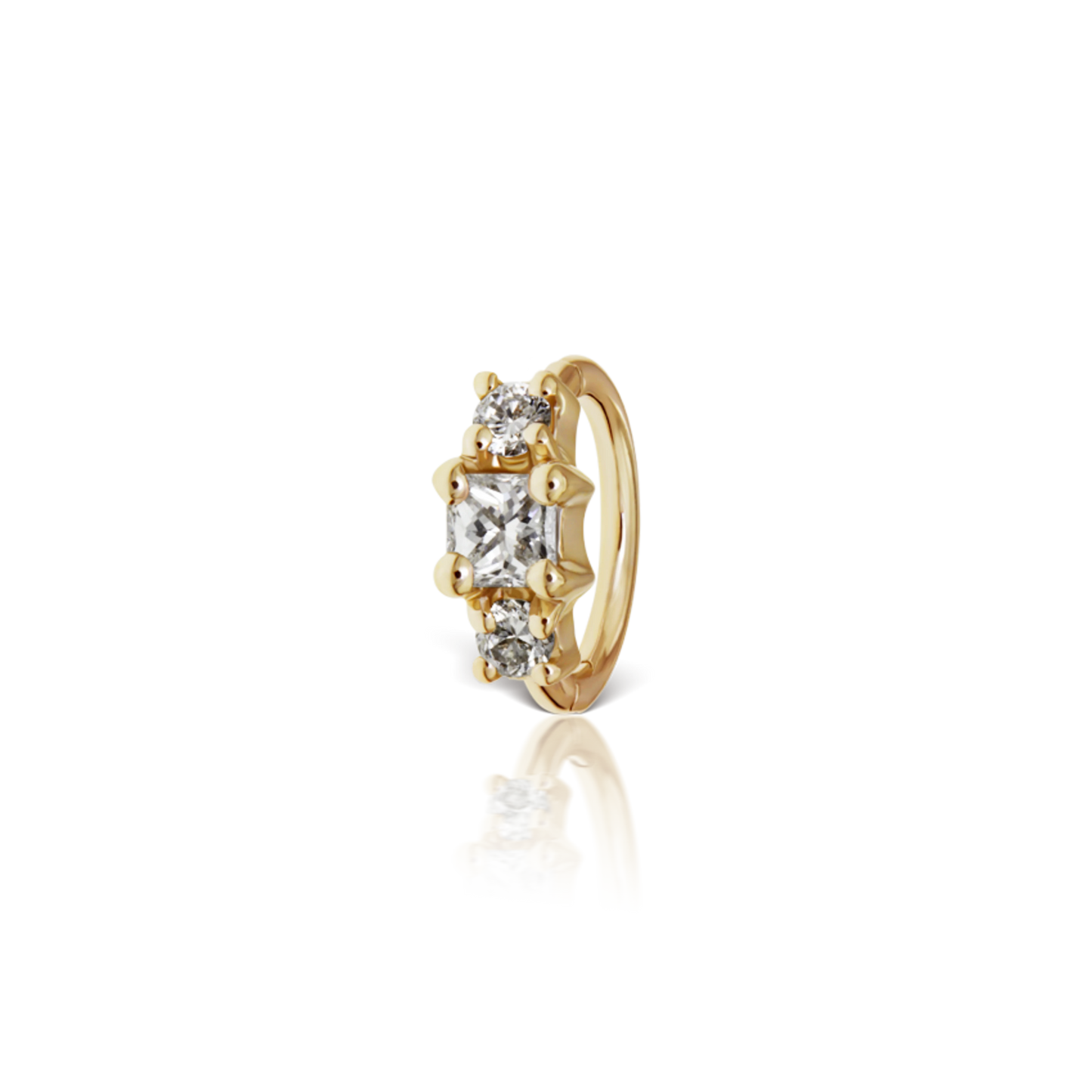 2mm Diamond Princess Hoop Earring