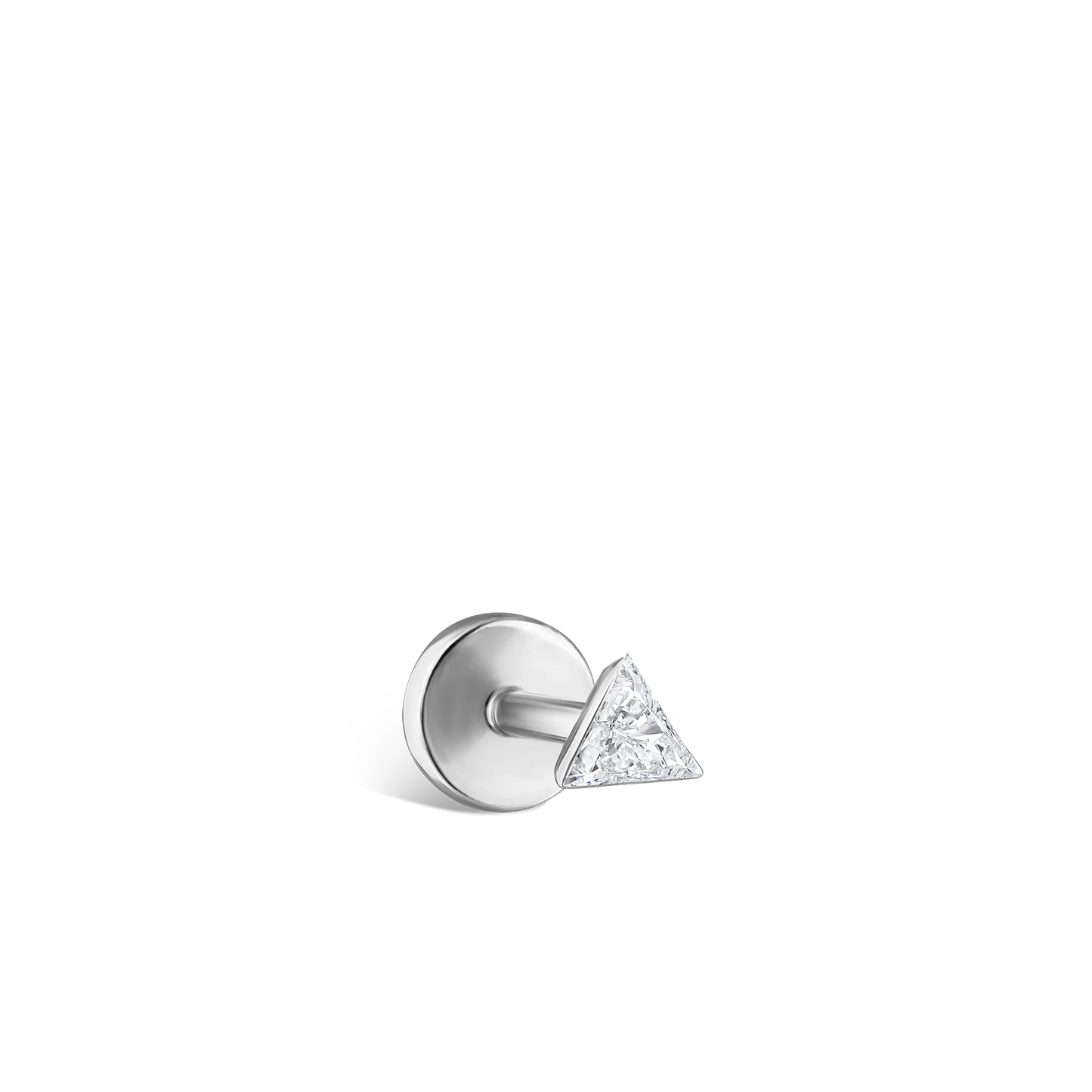 Invisible Set Triangle Diamond Threaded Stud Earring