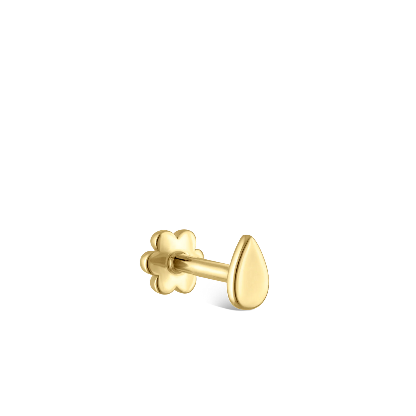 Plain Pear Shaped Threaded Stud Earring