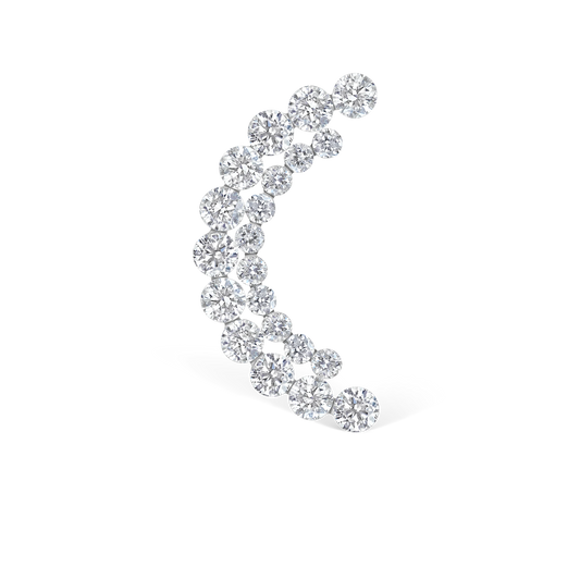 Invisible Set Diamond Apsara Curve Threaded Stud Earring