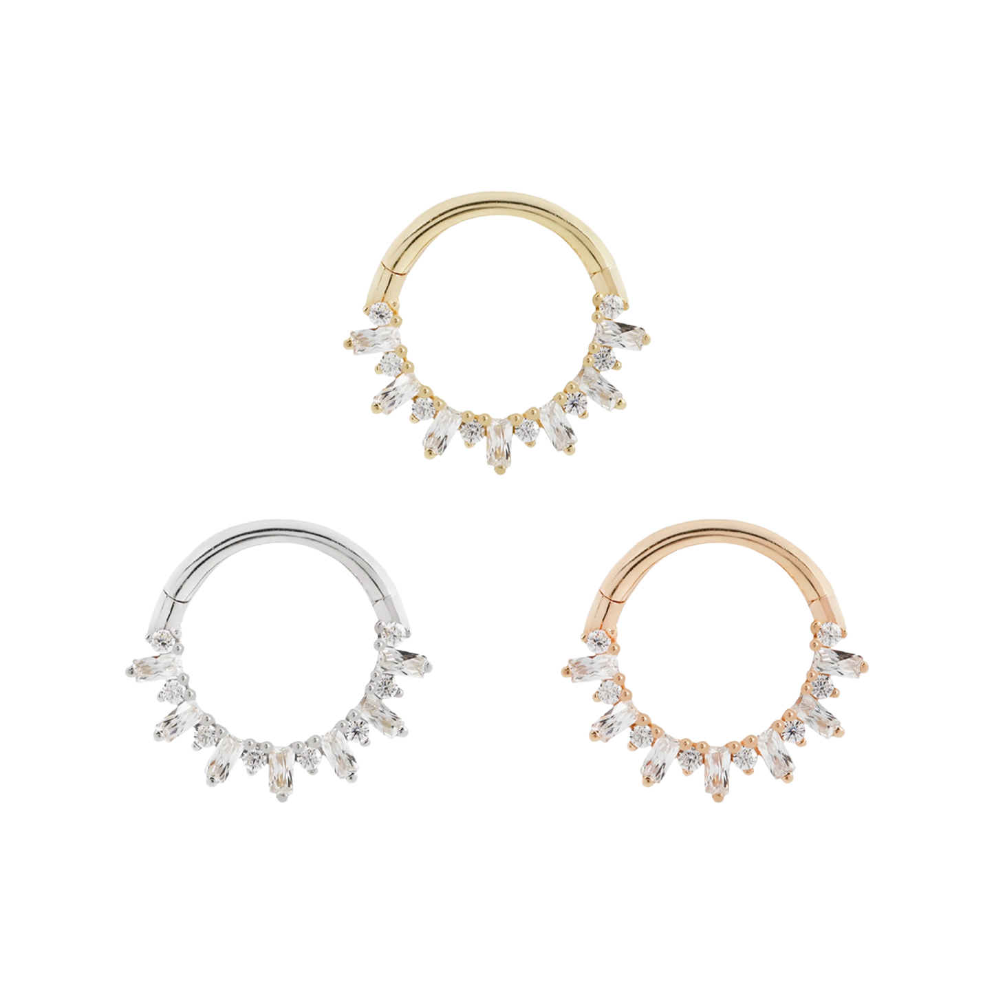 Unforgettable - Cz - Solid 14Kt Gold Clicker