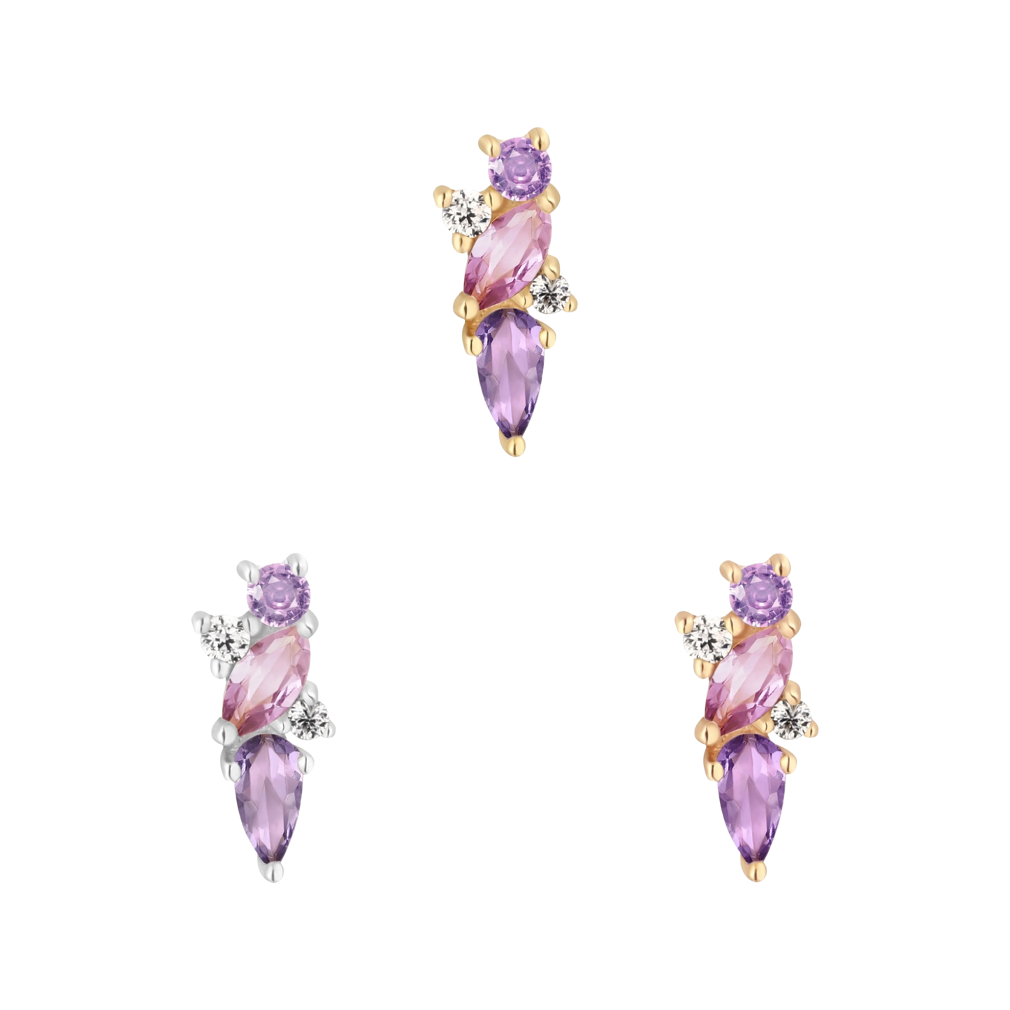 VISIONARY - AMETHYST + PINK SAPPHIRE - THREADLESS END