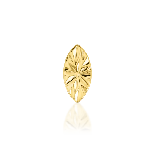 Laser Marquise- 14KT Gold Threadless attachment