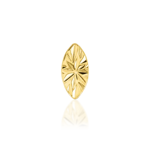Laser Marquise- 14KT Gold Threadless attachment