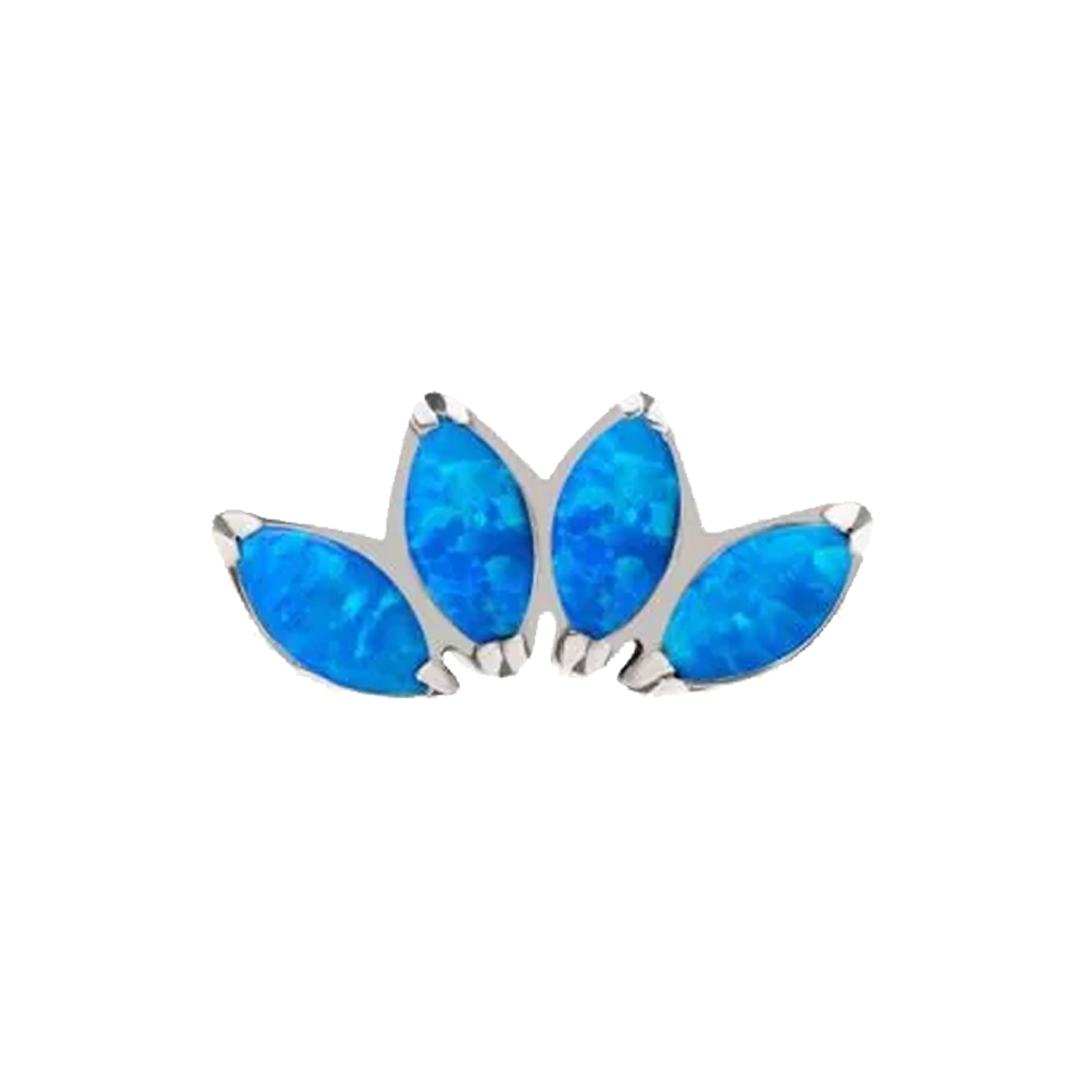 Titanium 4 Gem Marquise Fan Cluster Threadless Attachment