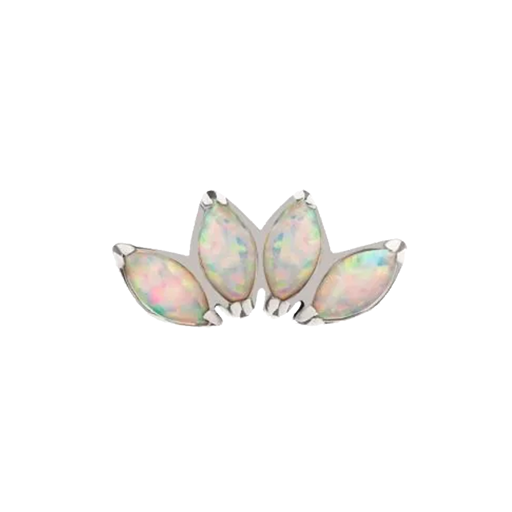 Titanium 4 Gem Marquise Fan Cluster Threadless Attachment