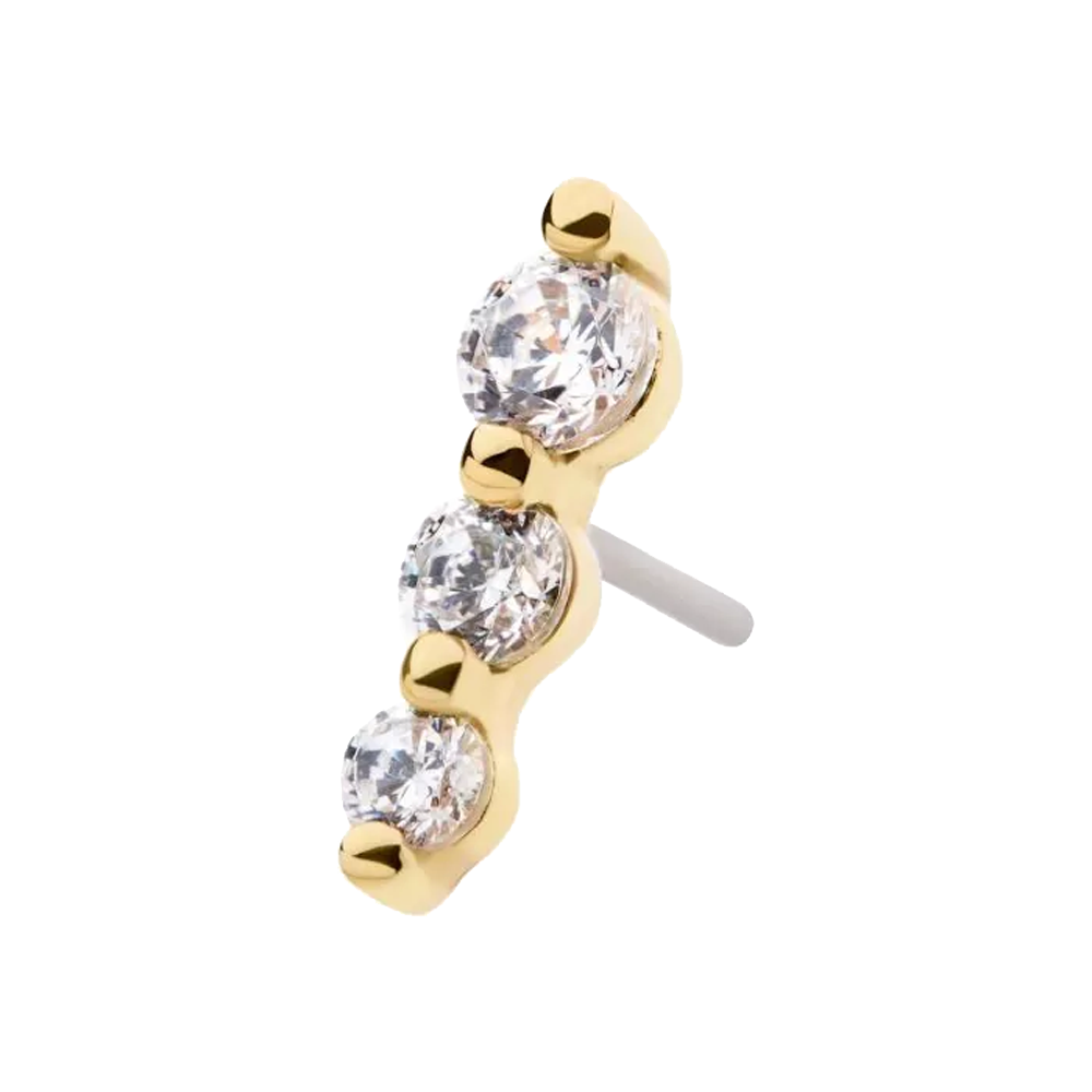 Inline Prong Set Gem Cluster Threadless Attachment