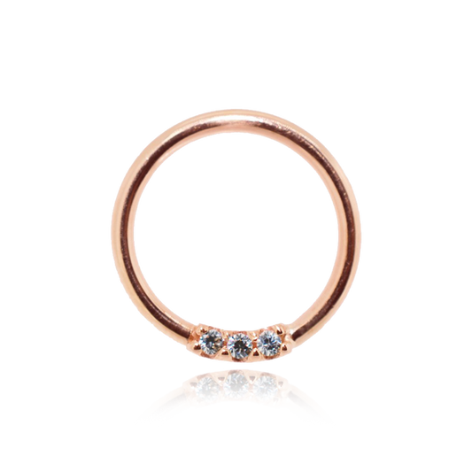 Fixed 3 Gem Seam Ring