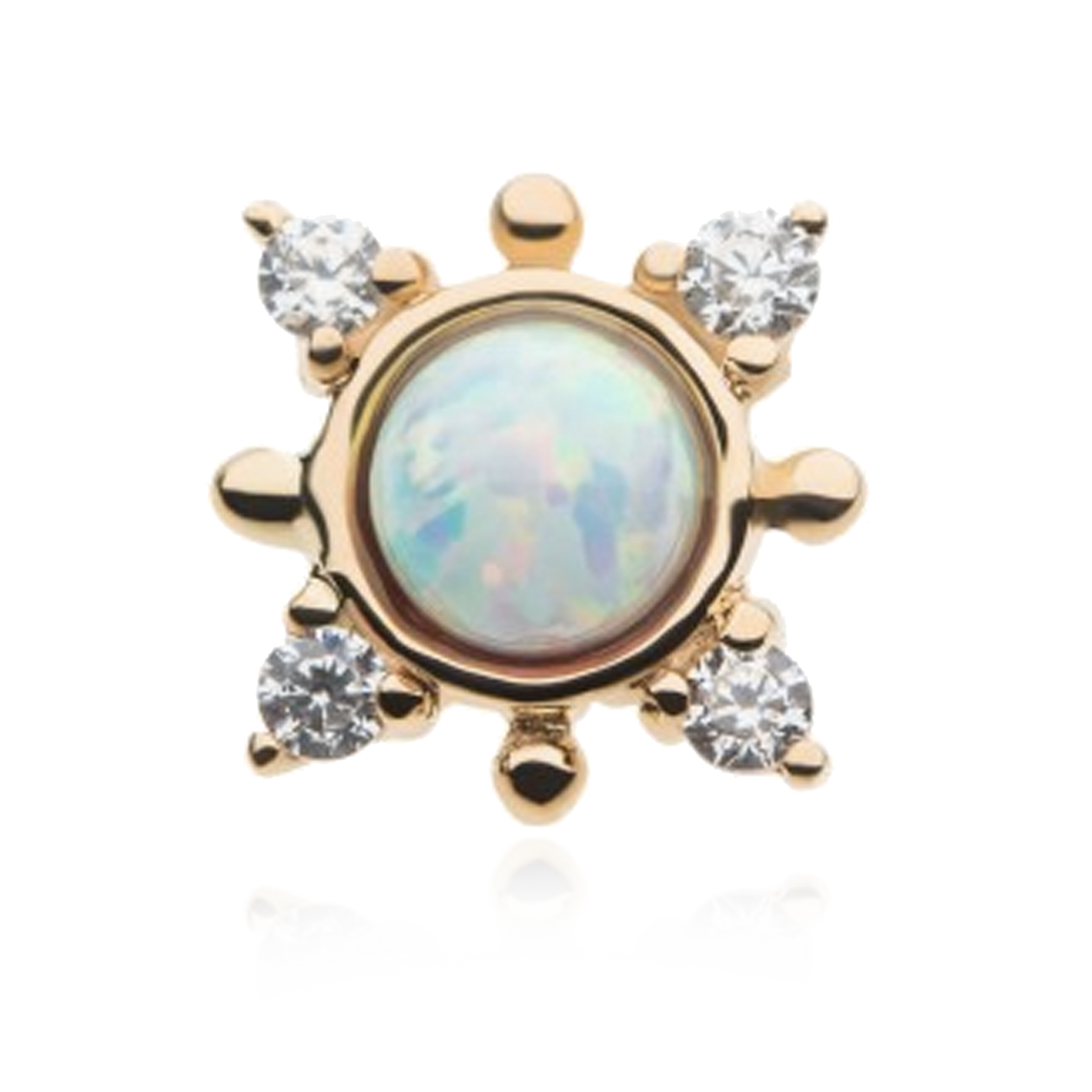 4 Point Opal & CZ Threadless Attachment