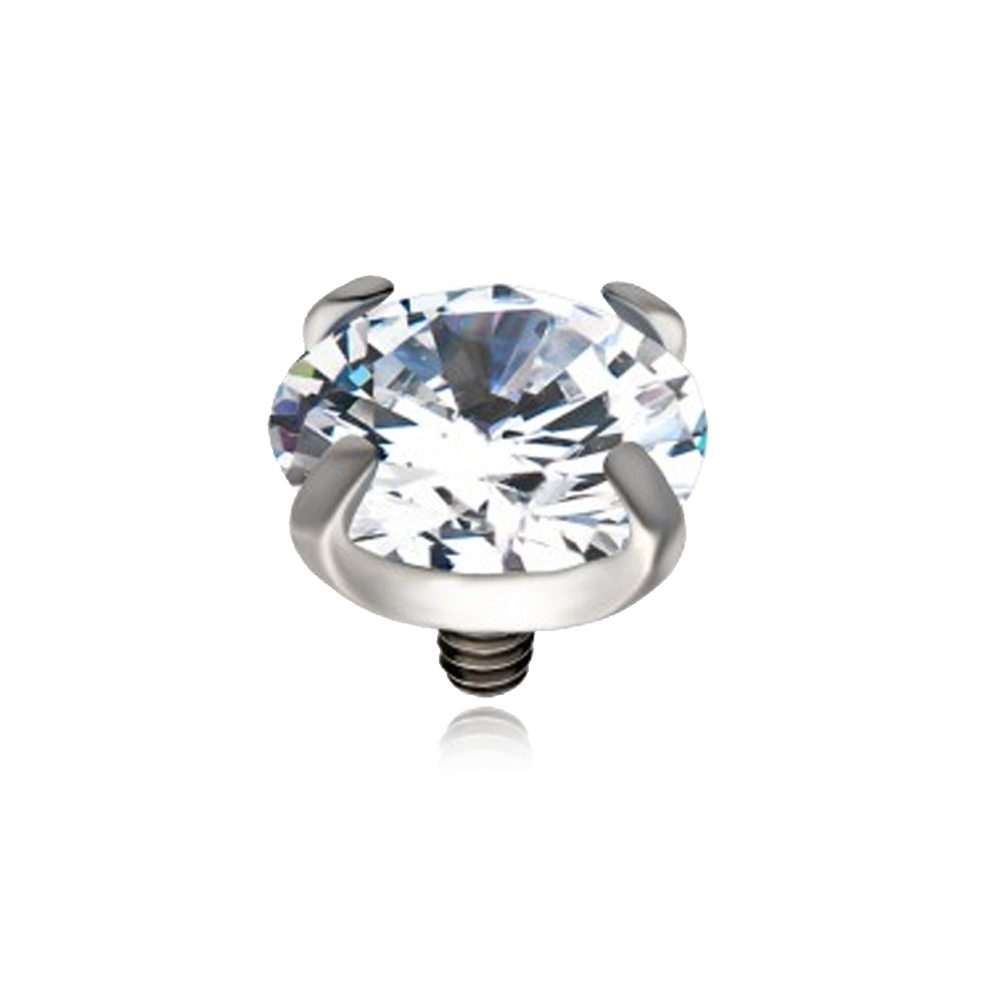 Titanium 4 Prong Set Gem Threaded Attachment