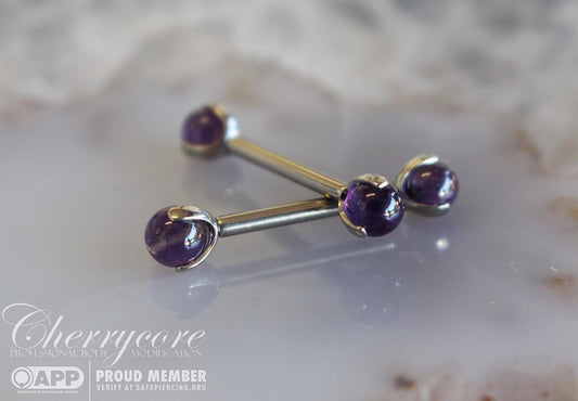 3 Prong Genuine Stone Barbell