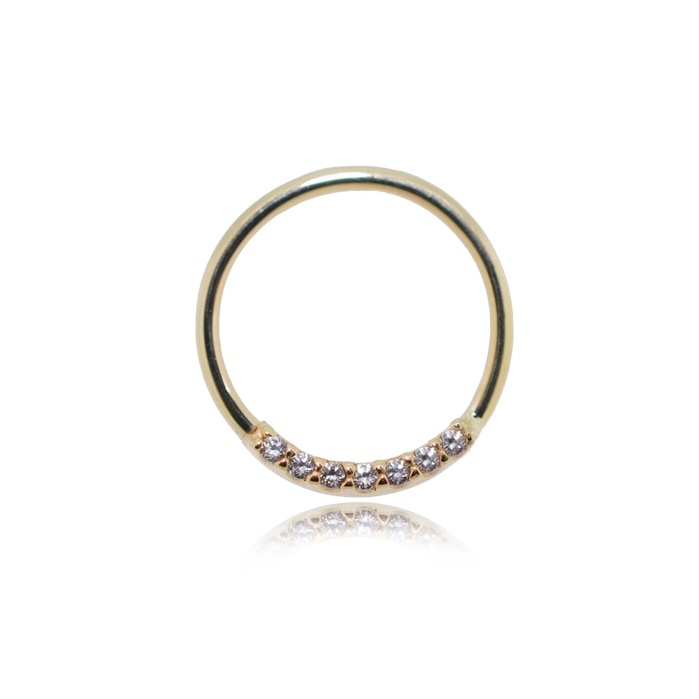 Fixed 7 Gem Seam Ring CZ