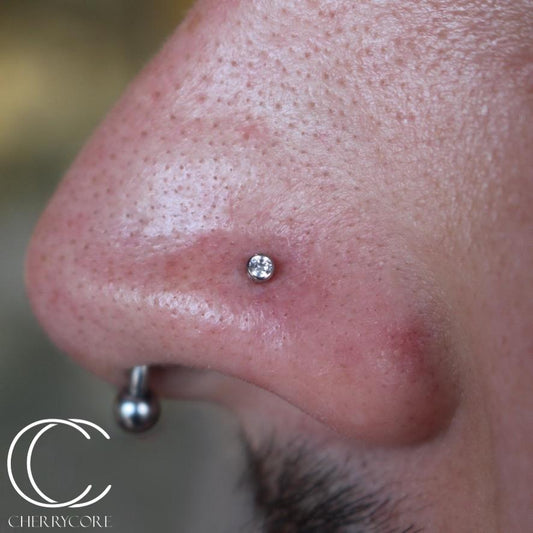 Titanium Bezel Set Gem Threadless Attachment