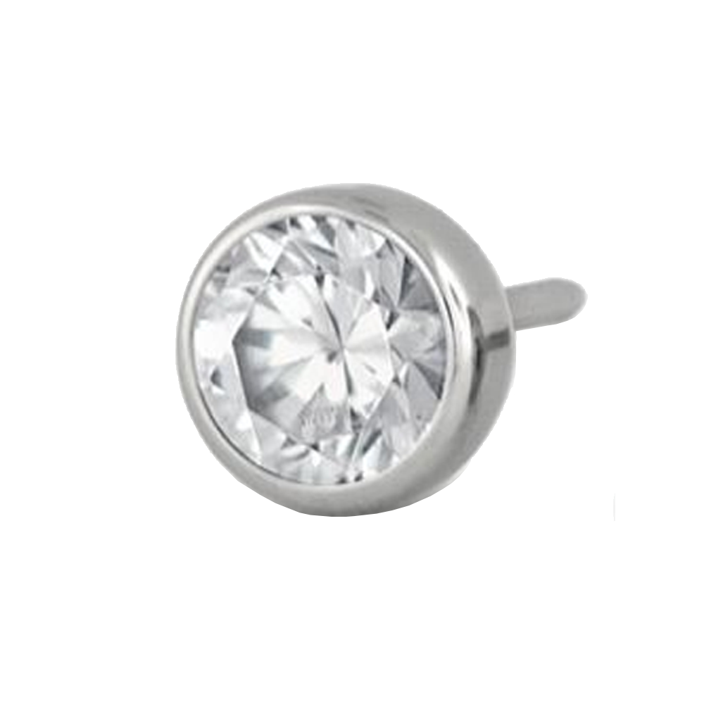 Titanium Bezel Set Gem Threadless Attachment