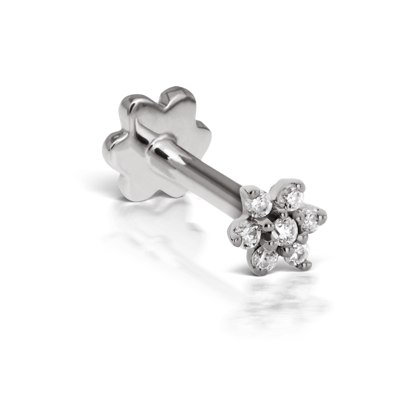 Diamond Flower Threaded Stud