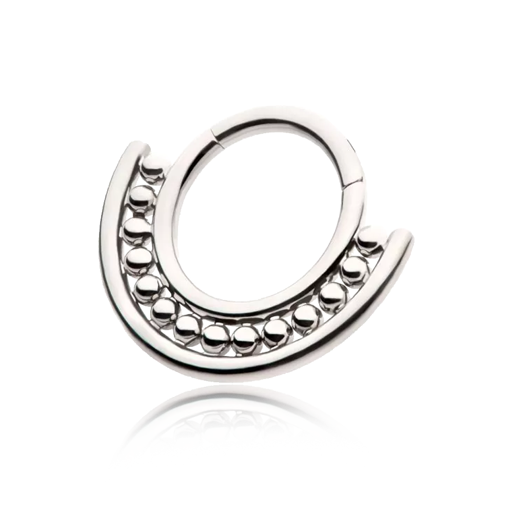 Titanium Bead Half Circle Hinge Ring