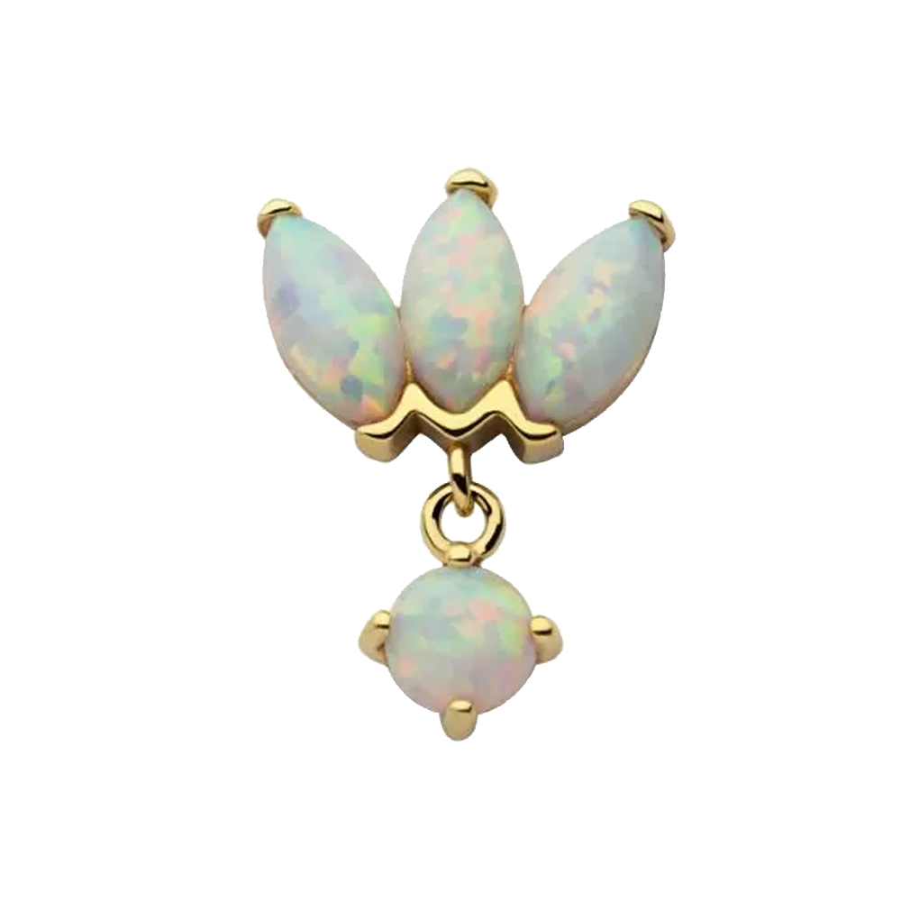 3 Gem Marquise Fan Dangle Threadess Attachment