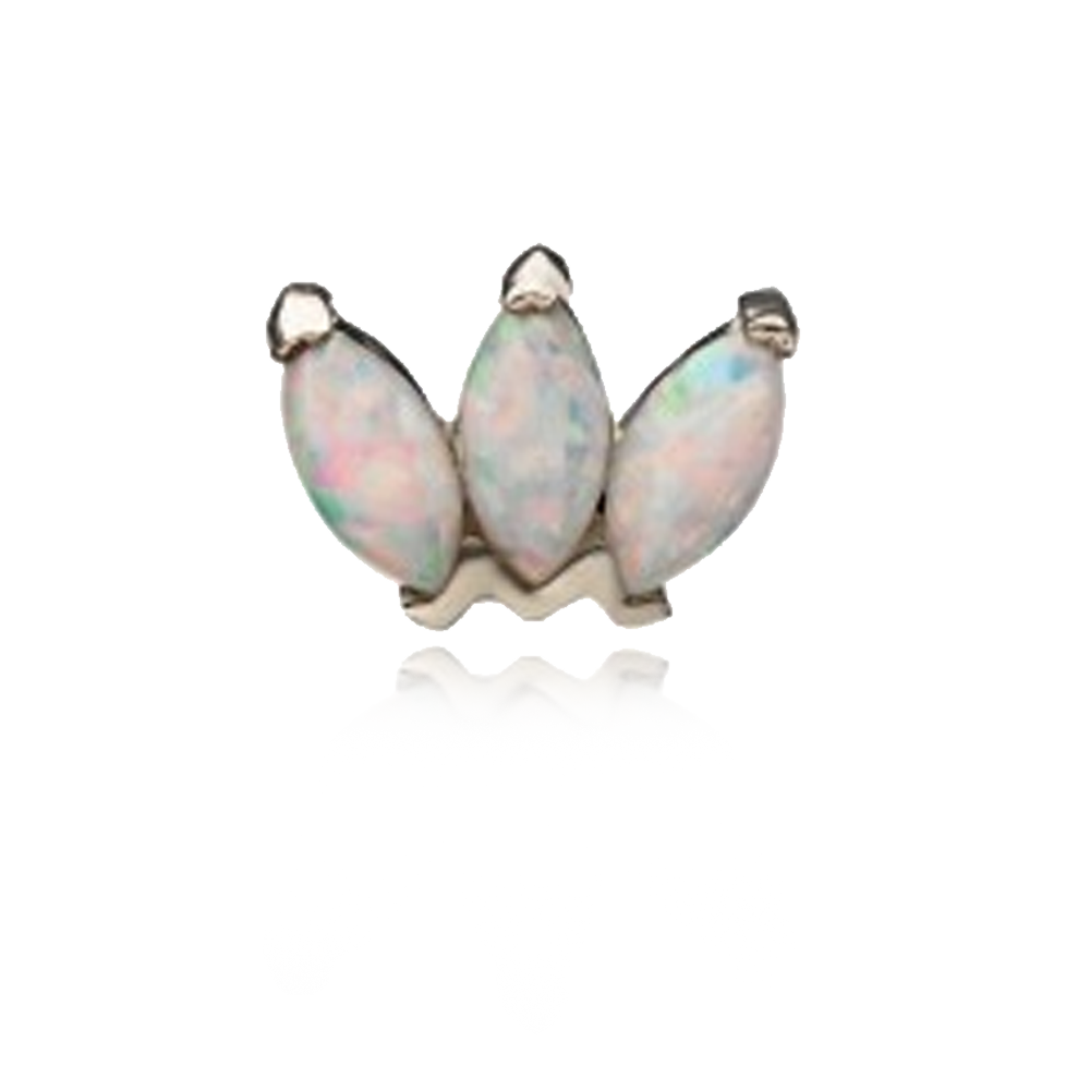 3 Gem Marquise Fan Threadless Attachment