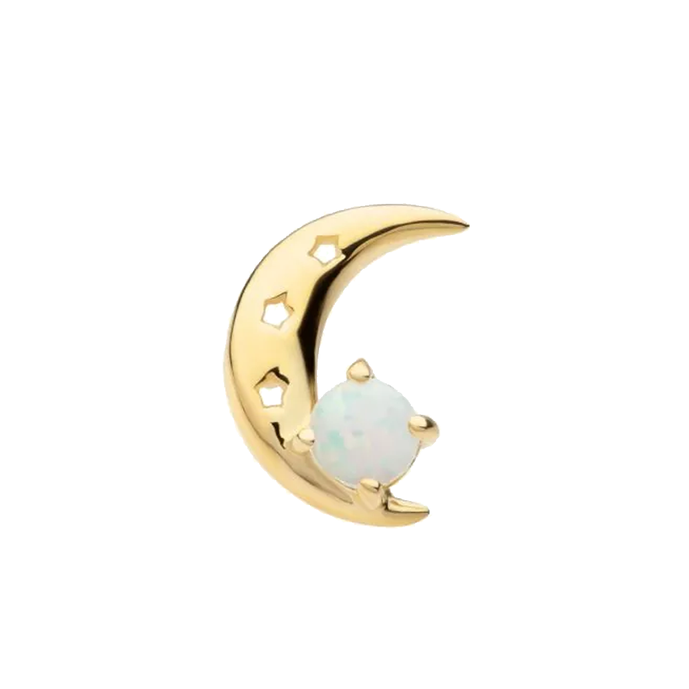 14k Gem Moon Threadless Attachment