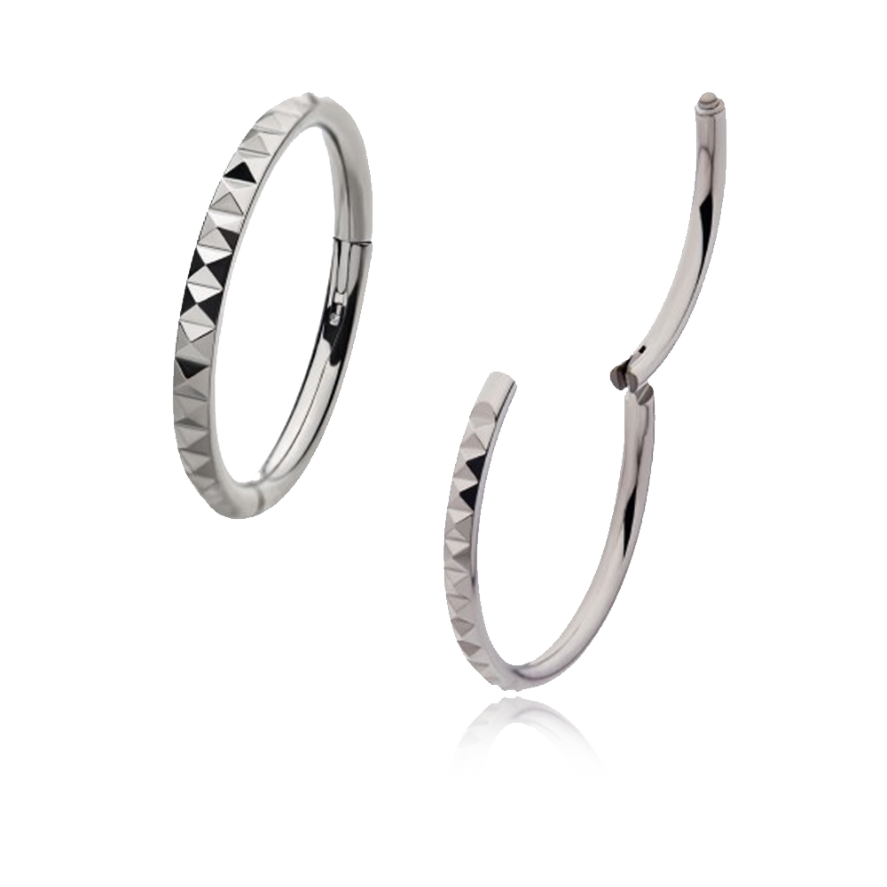 Titanium Outward Pyramid Hinge Ring