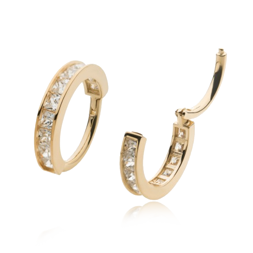 Princess Cut CZ Ear Cuff Ring