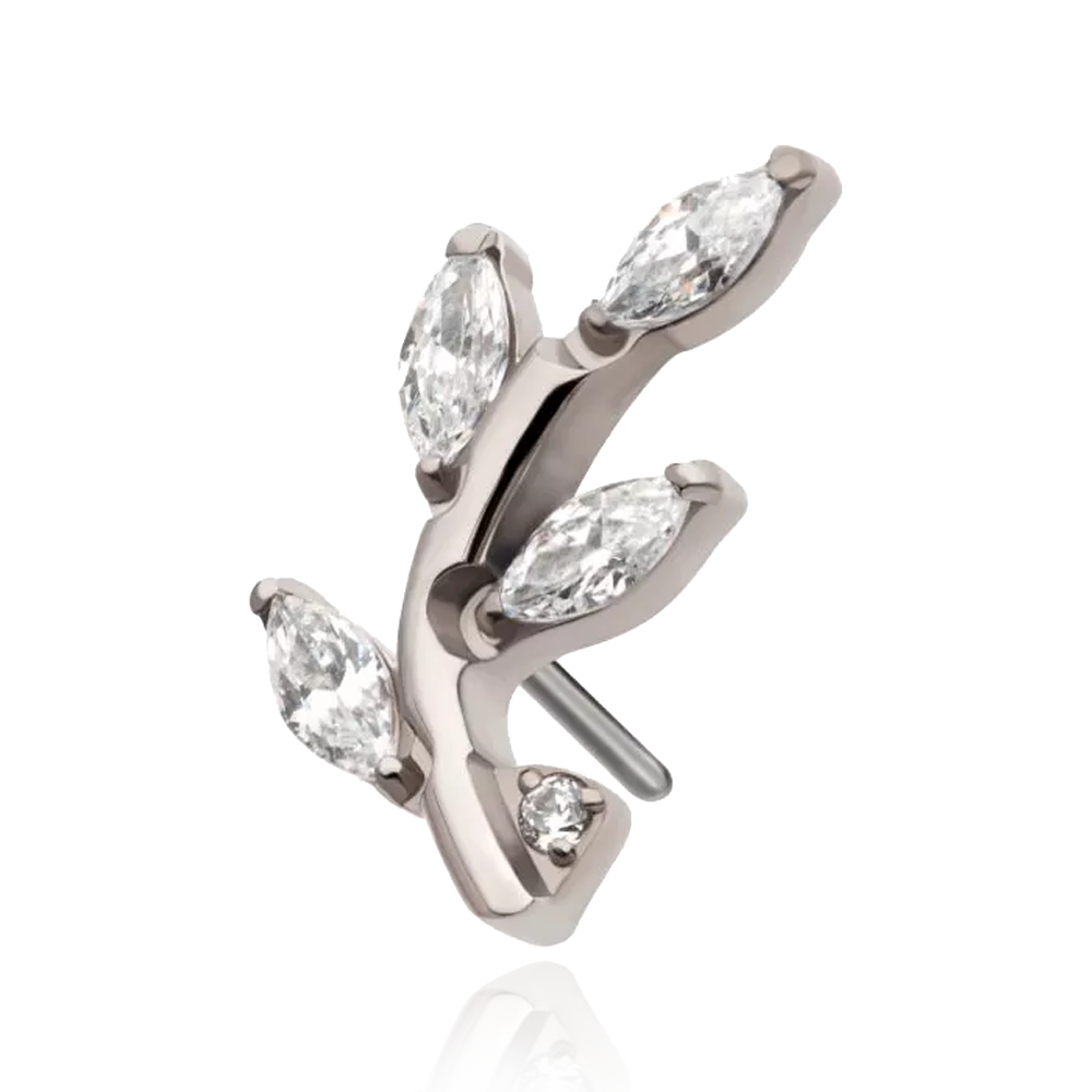 Titanium Marquise Leaf Threadless Attachment