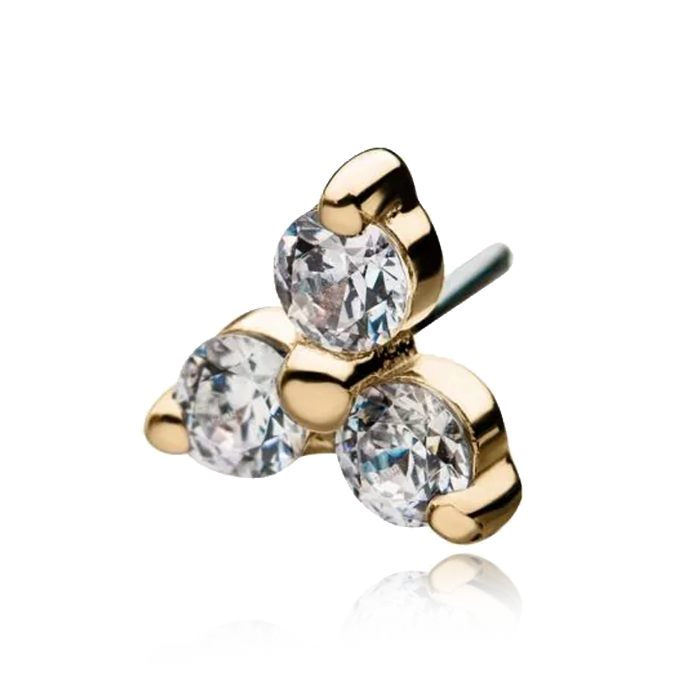 14k Gold Trinity Threadless Attachment