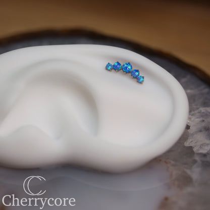 Prong Set Capri Opal Arc-  Titanium Threaded attachment