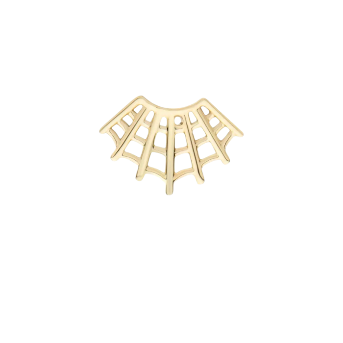 14kt Curved Spider Web Threadless Attachment
