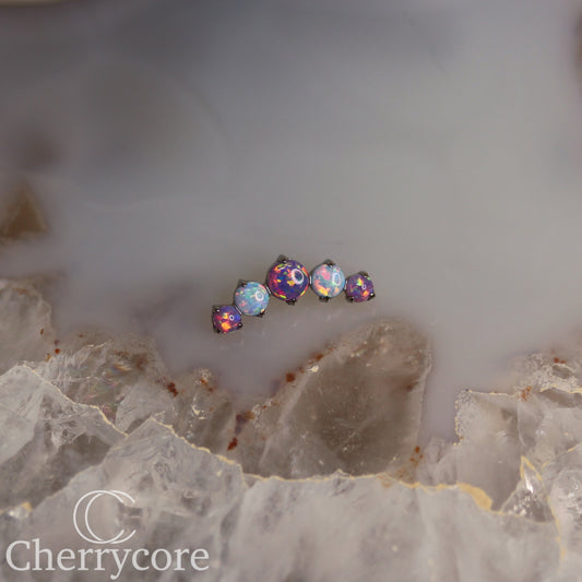 Prong Set Lilac & Lavender Opal Arc -  Titanium Threaded attachment