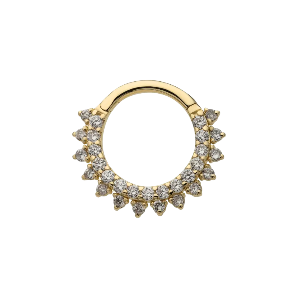 14kt Prong Set Lab Diamond Hinge Ring