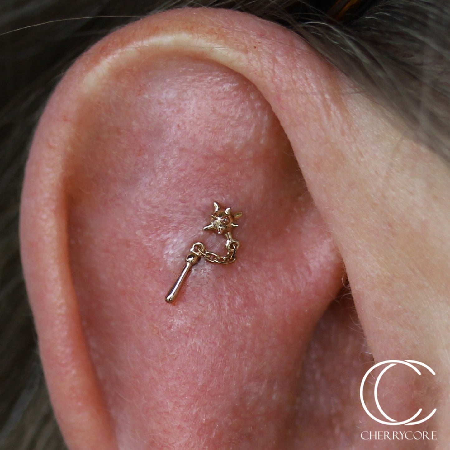 Flail- 14k Gold- Threadless attachment