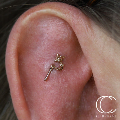 Flail- 14k Gold- Threadless attachment