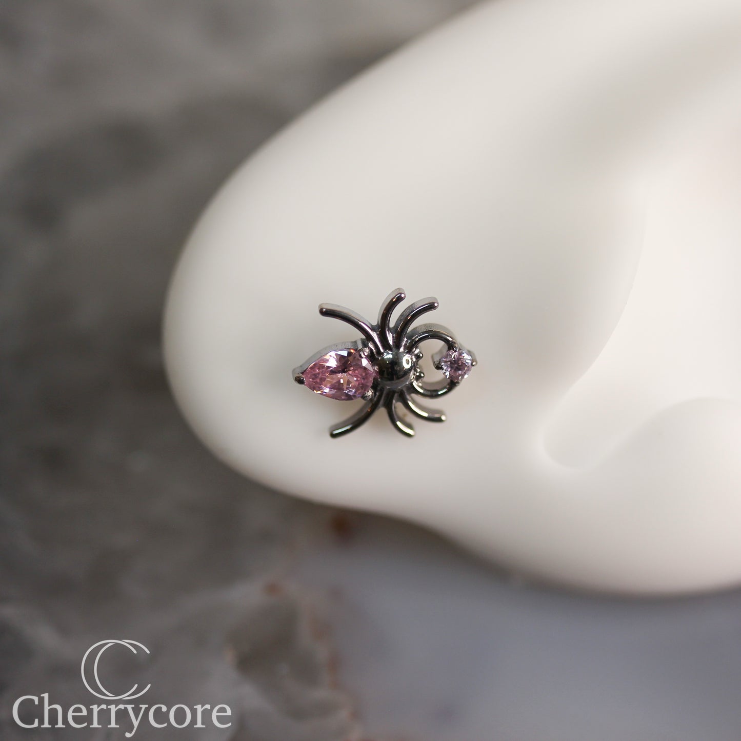 Spider- Pink CZ- Threaded attachment