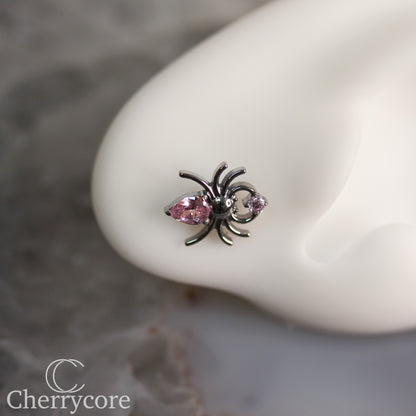 Spider- Pink CZ- Threaded attachment