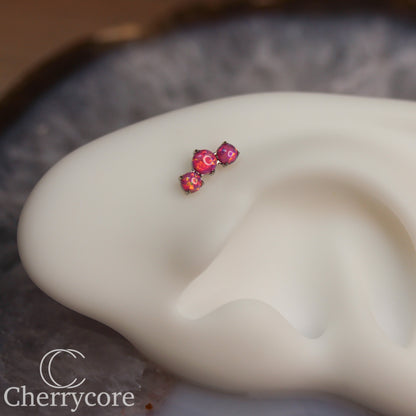 Prong Set Bubblegum Opal Mini Arc -  Titanium Threaded attachment