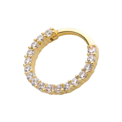 14kt Yellow Gold Prong Set CZ - Forward  Facing -Hinge Ring