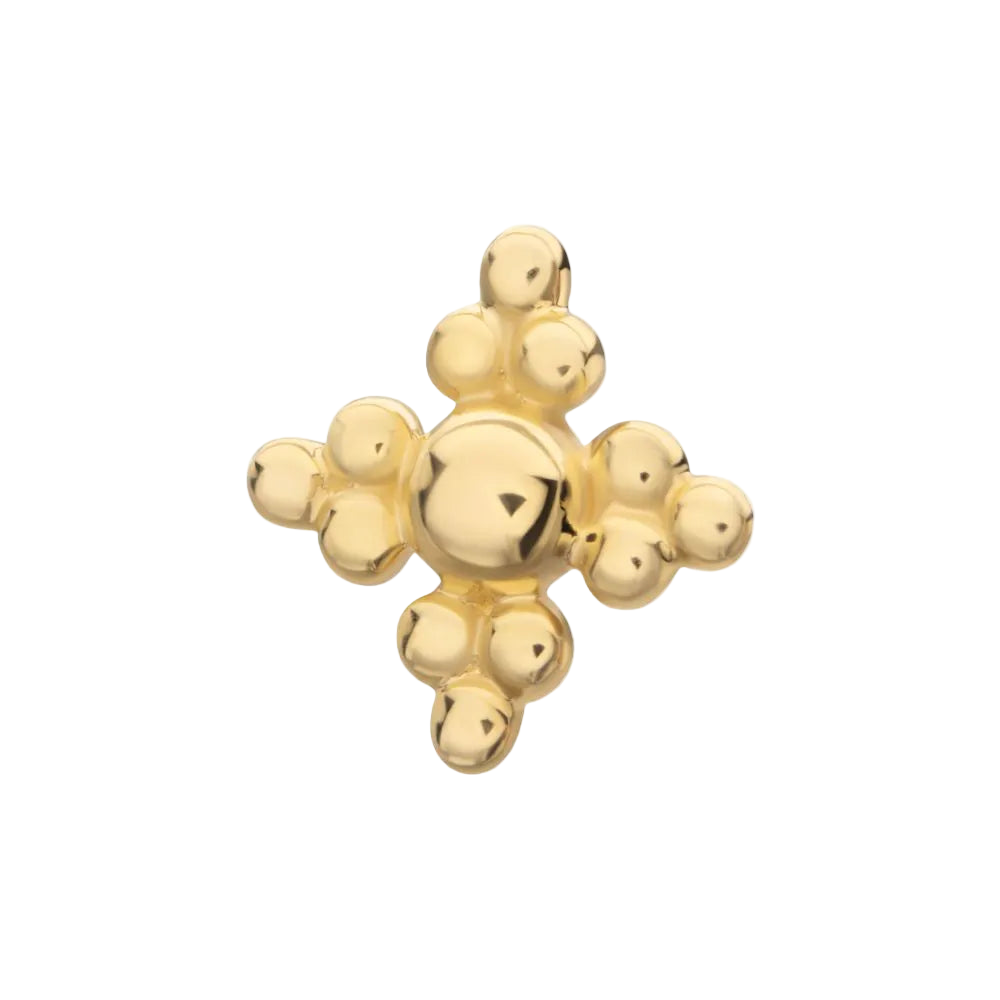 14k Four Point Beaded Cluster- Threadless attachment