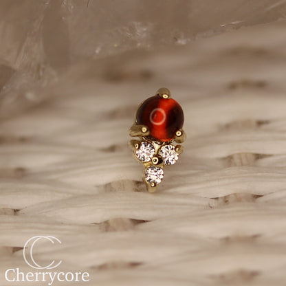 Betsy- Genuine Garnet- Threadless attachment