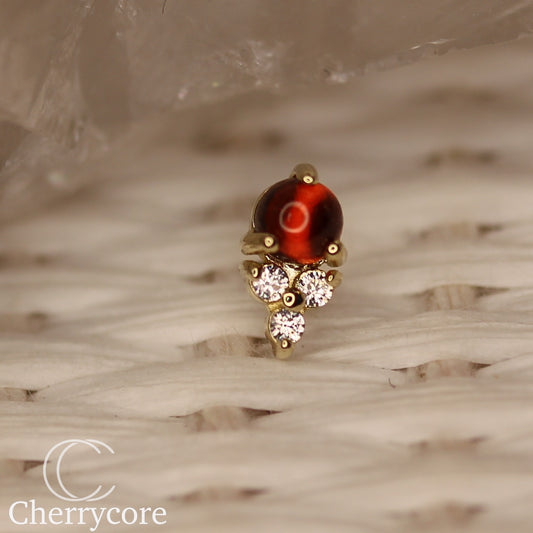 Betsy- Genuine Garnet- Threadless attachment