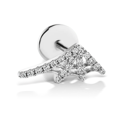 Diamond Web Threaded Stud Earring