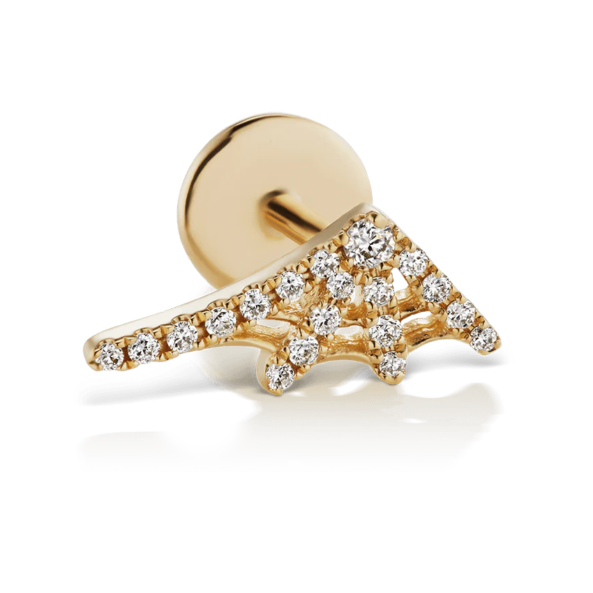 Diamond Web Threaded Stud Earring