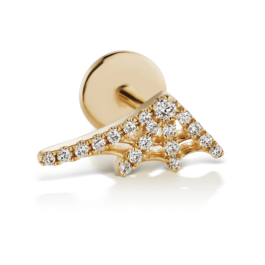 Diamond Web Threaded Stud Earring