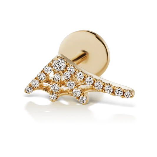 Diamond Web Threaded Stud Earring