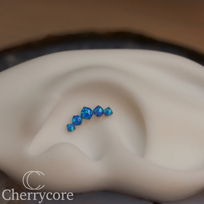 Prong Set Capri Opal Arc-  Titanium Threaded attachment